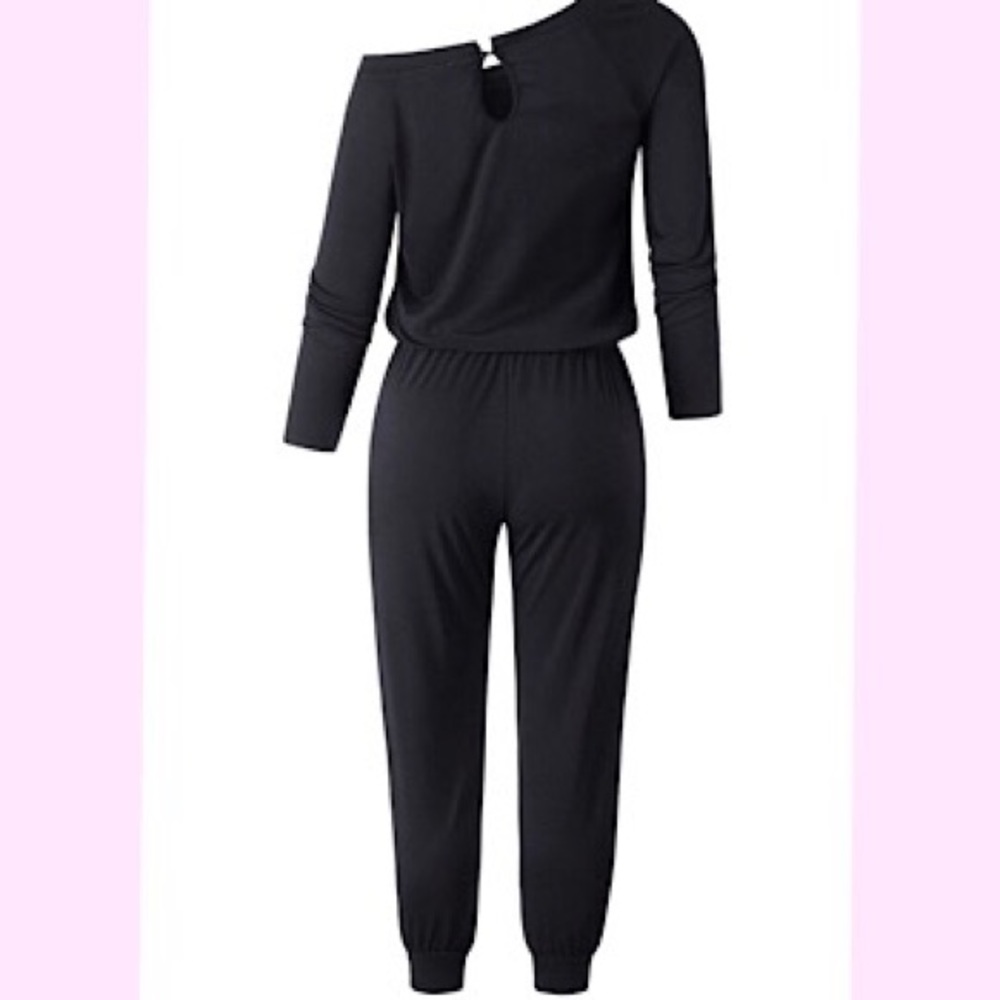 🆕One Off Shoulder Elastic Waist Romper w Pockets - Picture 2 of 3